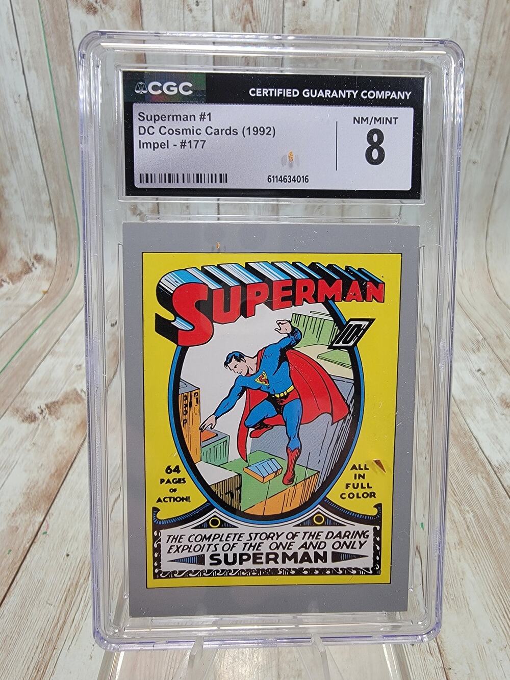 1992 Impel DC Comics DC Cosmic Superman #1 #177 CGC 8